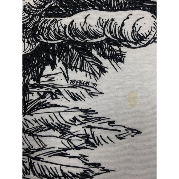 Vintage Bald Eagle Single Stitch All Over Print T-Shirt AOP XLarge Black White - Picture 9 of 11